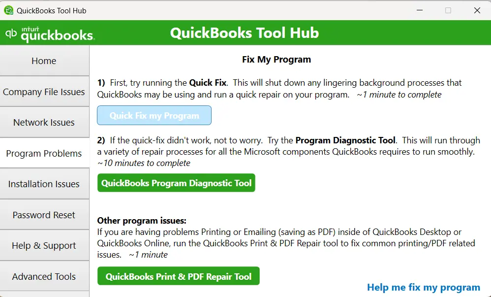 using quickbooks tool hub to resolve QuickBooks Unrecoverable Error
